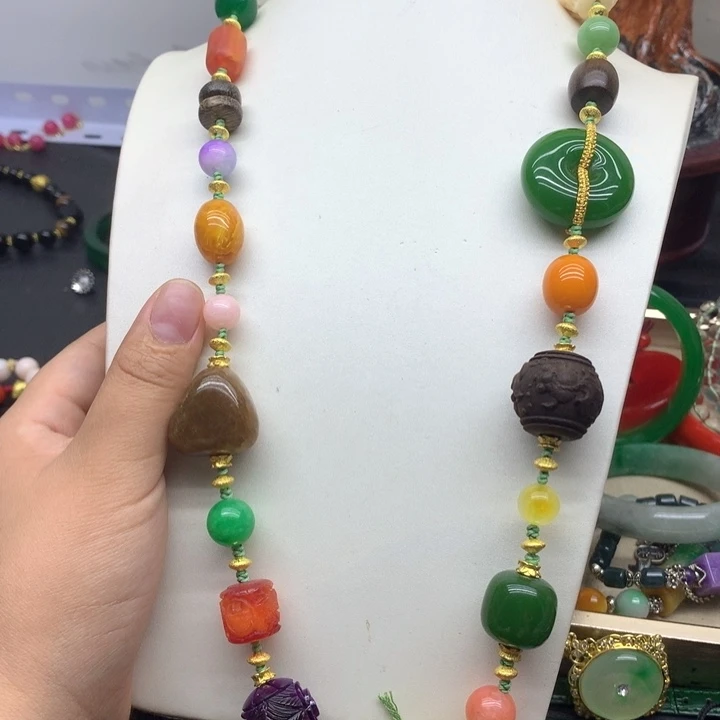 玛瑙/玉髓颈饰合金吊坠