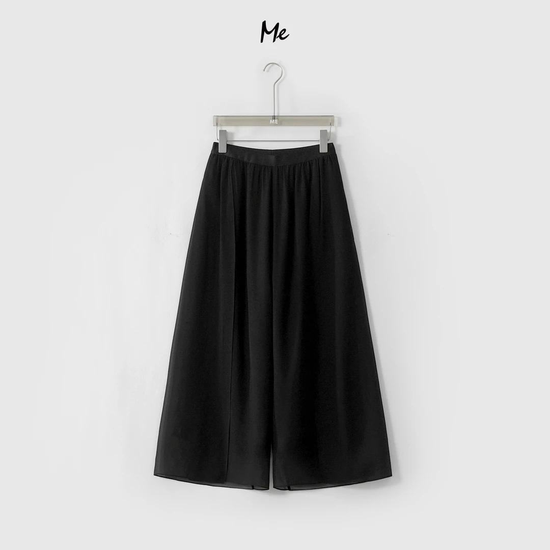 ME【100%真丝冰沙裤】高腰显瘦百搭透气时尚老钱风阔腿裤子MESS6051