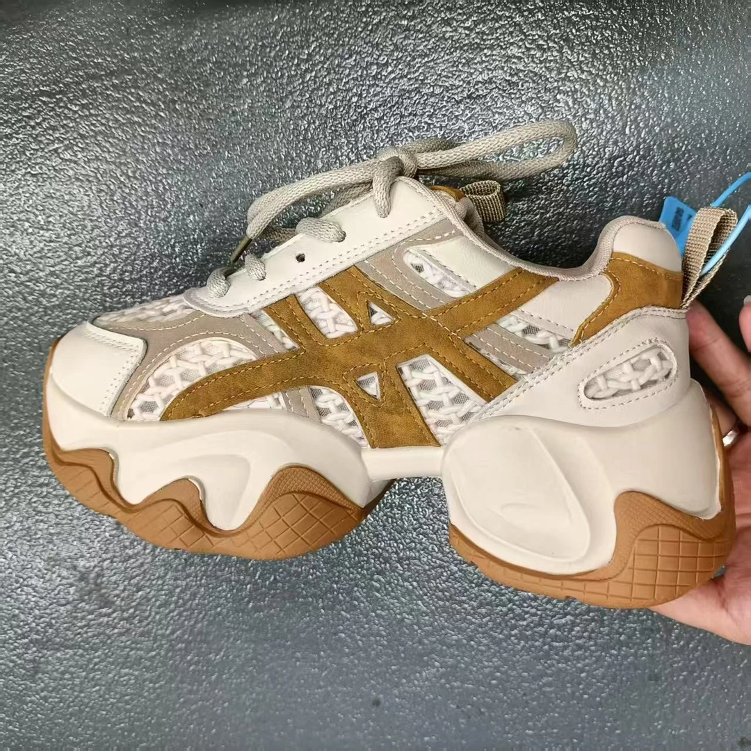 夏季网鞋女款2025新款爆款老爹鞋透气运动休闲鞋厚底百搭松糕鞋