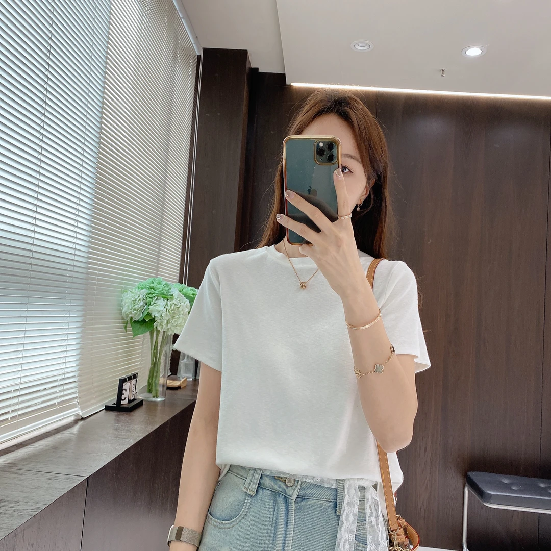 IMFLY金小金自制女装 T恤DYW8729春夏季休闲光板短袖打底衫上衣