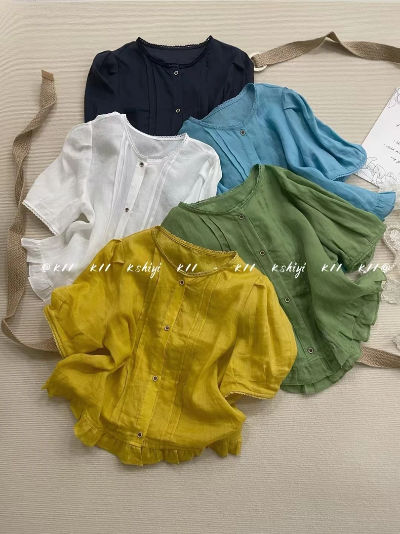 炸款～高货100%苎麻设计感衬衫37291