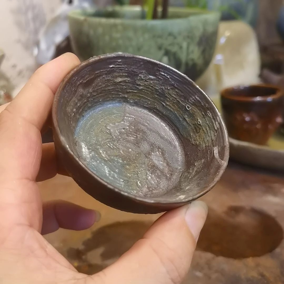 瓷片手工高温原矿窑变特价不退不换