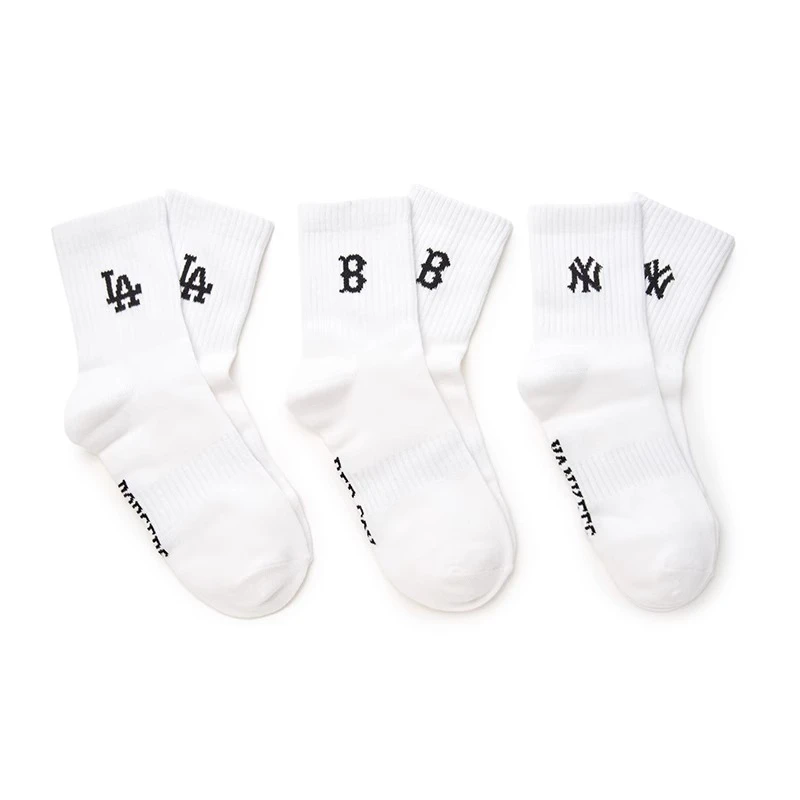 MLB男女情侣经典百搭时尚logo百搭中筒袜套装25春季新款3ASODA15N
