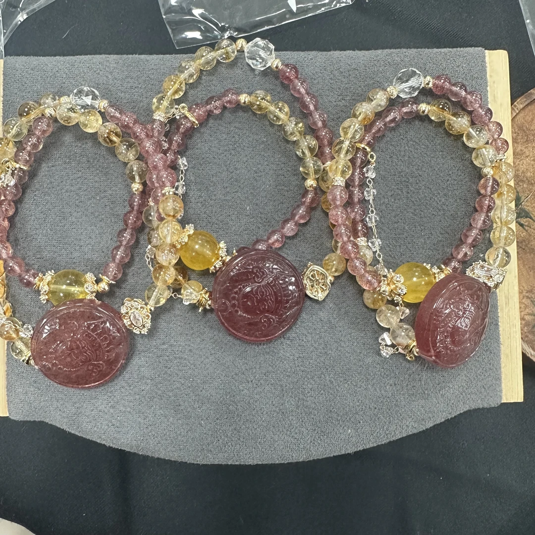 【小院甄选】黄塔晶扎基双圈手链6+ 多样性发一件 FX1013