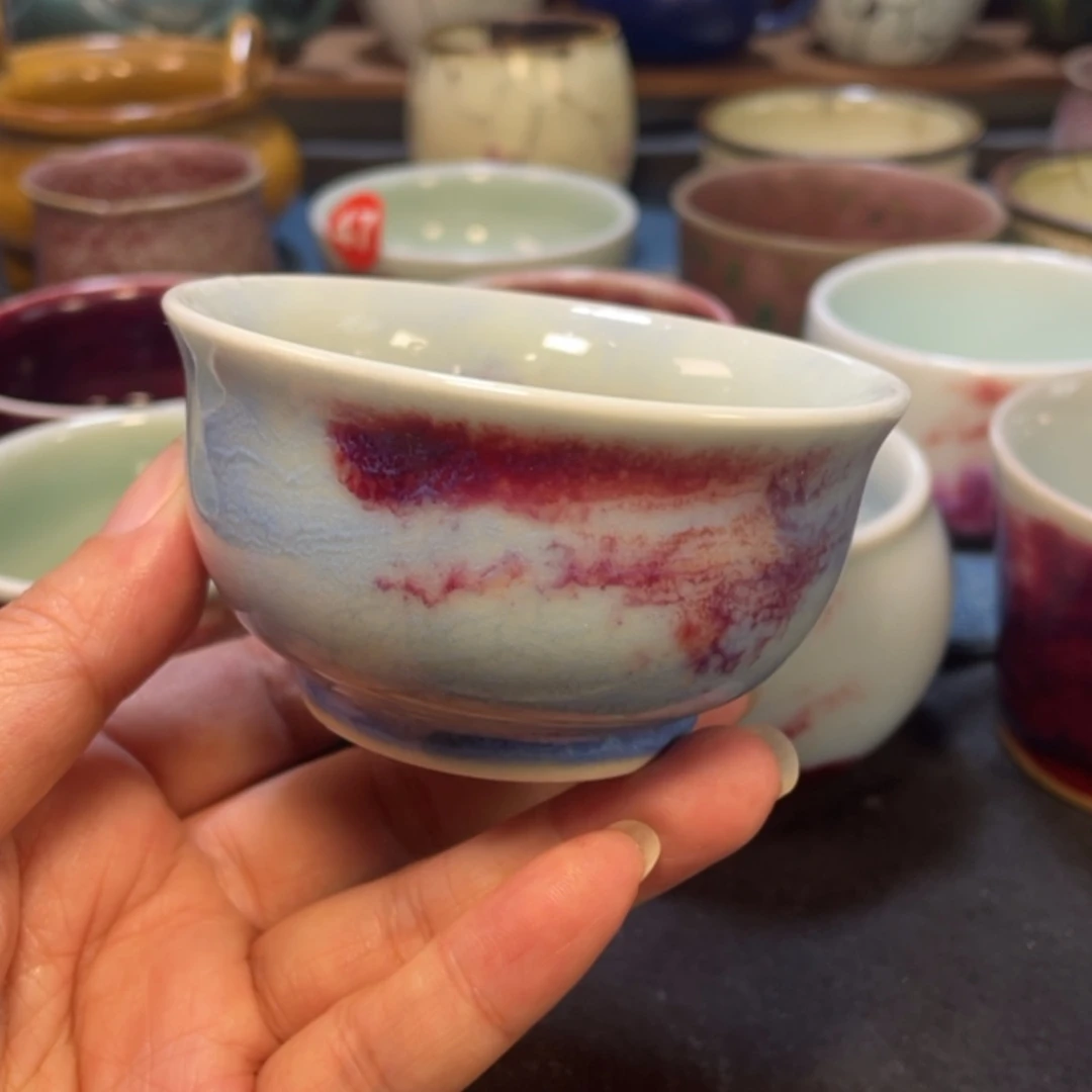 【闪购商品】摆件钧瓷玉石釉压手杯