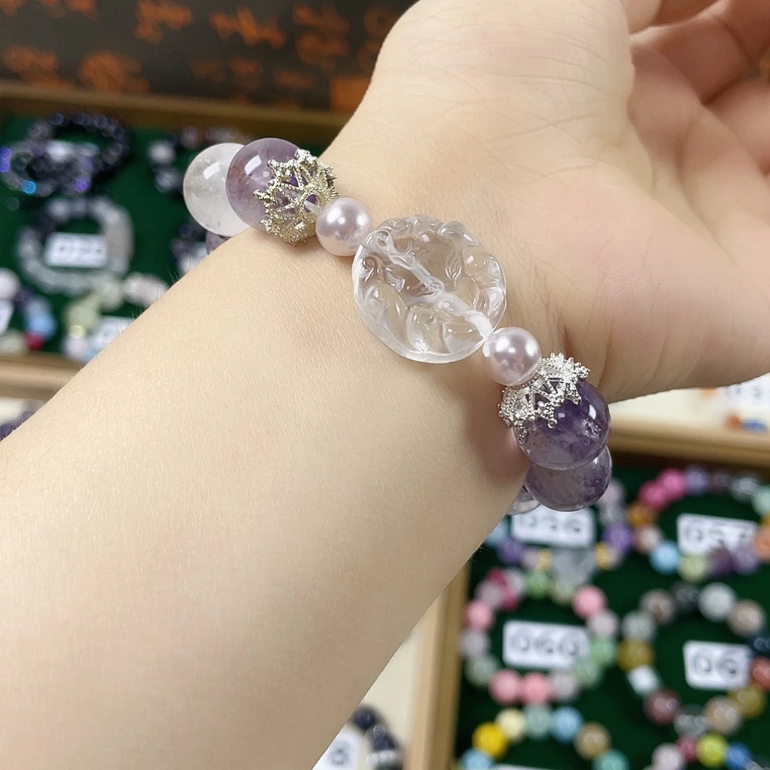 烟晶手链银S925镶嵌