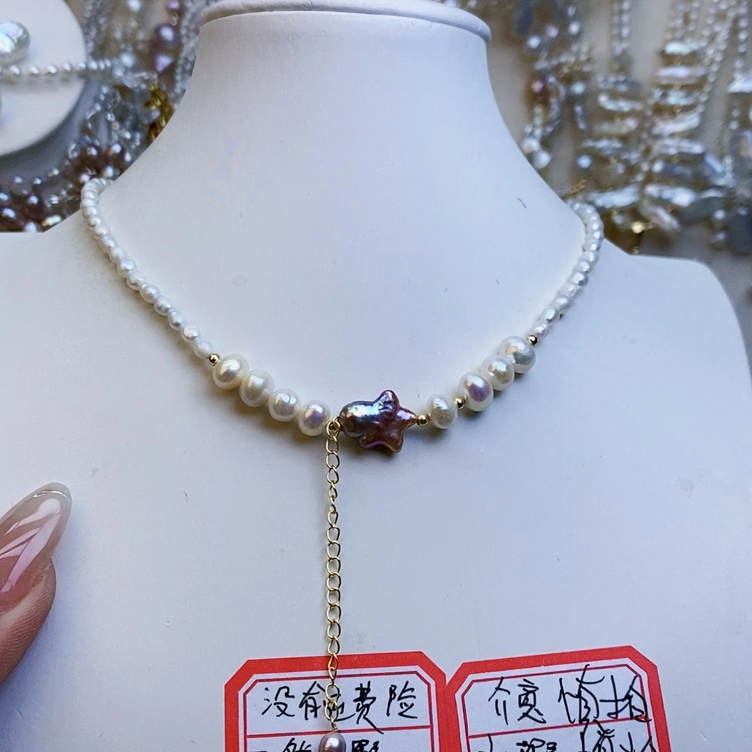 淡水珍珠颈饰银S925镶嵌