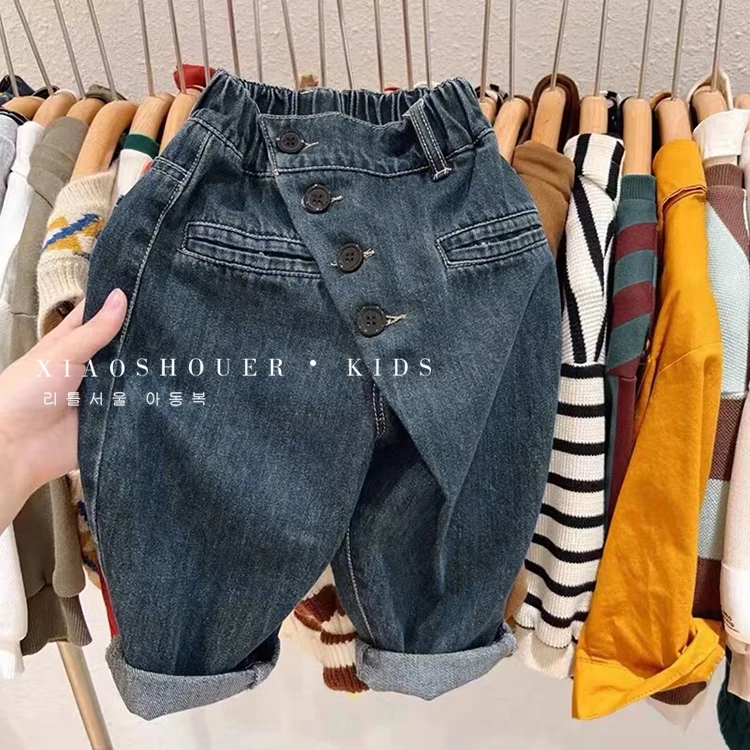 【小首尔】现货-qc7春秋冬裤子童装牛仔洋气百搭牛仔裤HBB0725