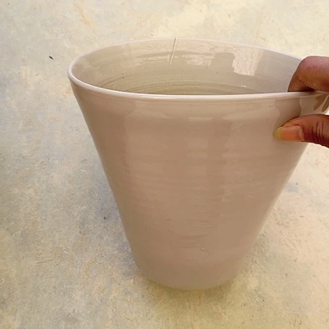 红陶景德镇陶瓷花盆-微瑕无孔