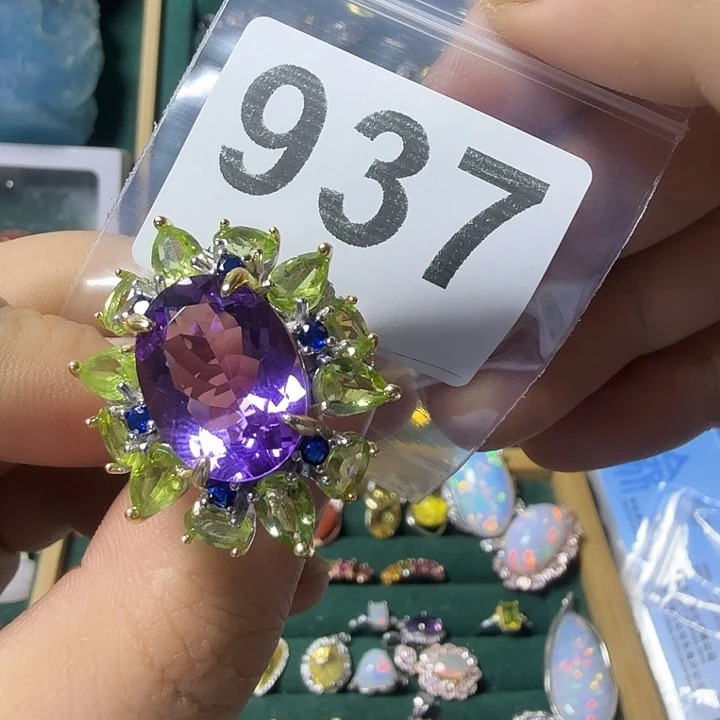 *****紫晶戒指银S925镶嵌