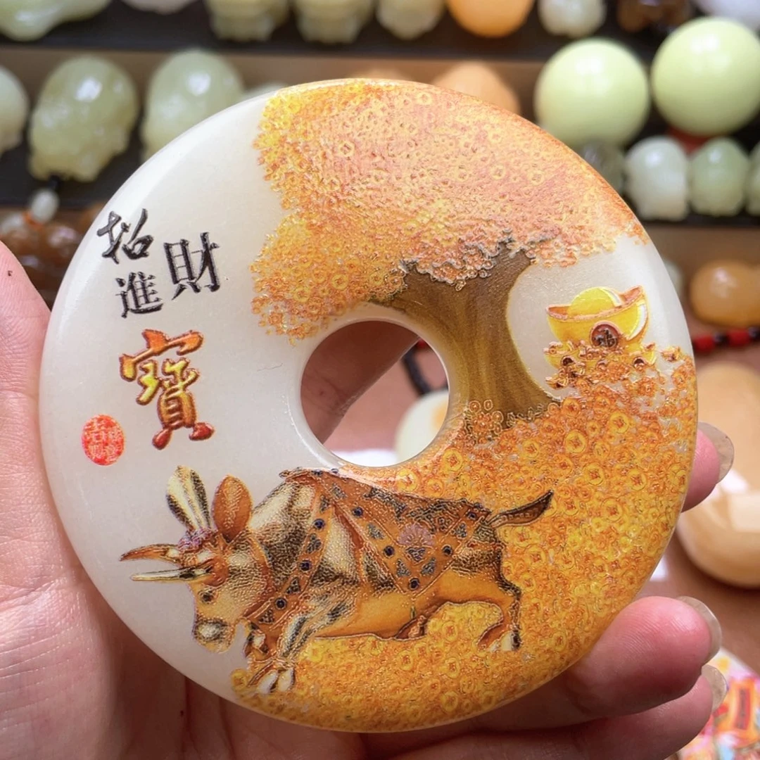 石材天然古青石手把件
