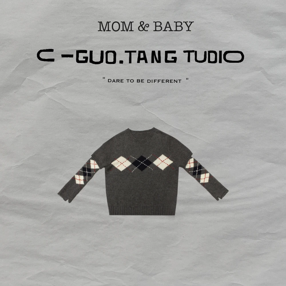 C-Guo.Tang Studio冬季学院风羊毛半袖袖套轻奢感羊毛混纺毛衣