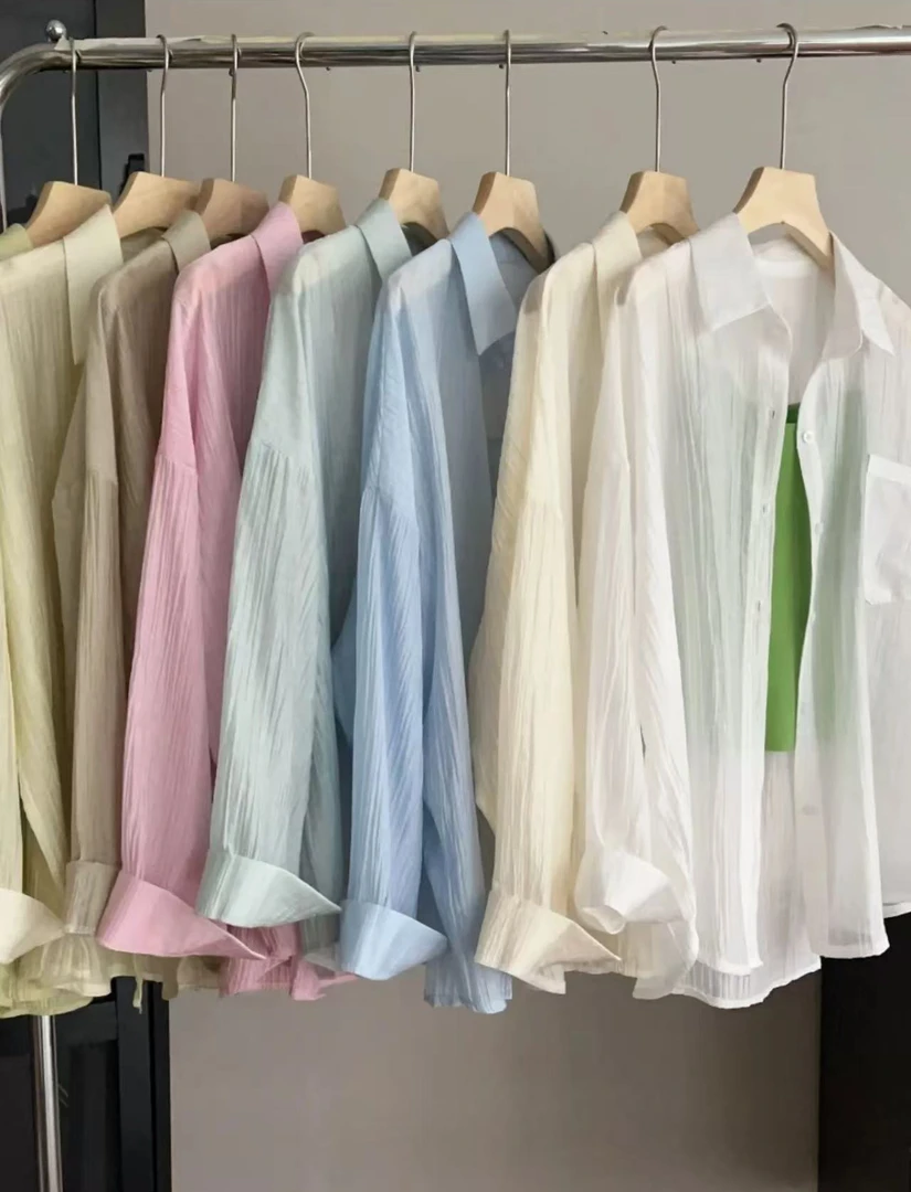 薄款长袖防晒衣女款2025夏季衬衣法式百搭衬衫外套休闲别致上衣