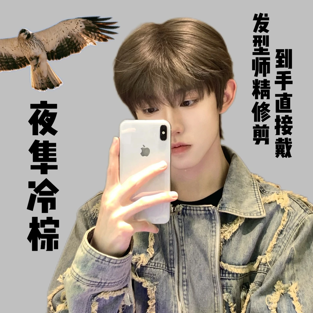 【夜隼冷棕】和平升级款1.0 假发男 发型师精修微分碎盖 时尚帅气