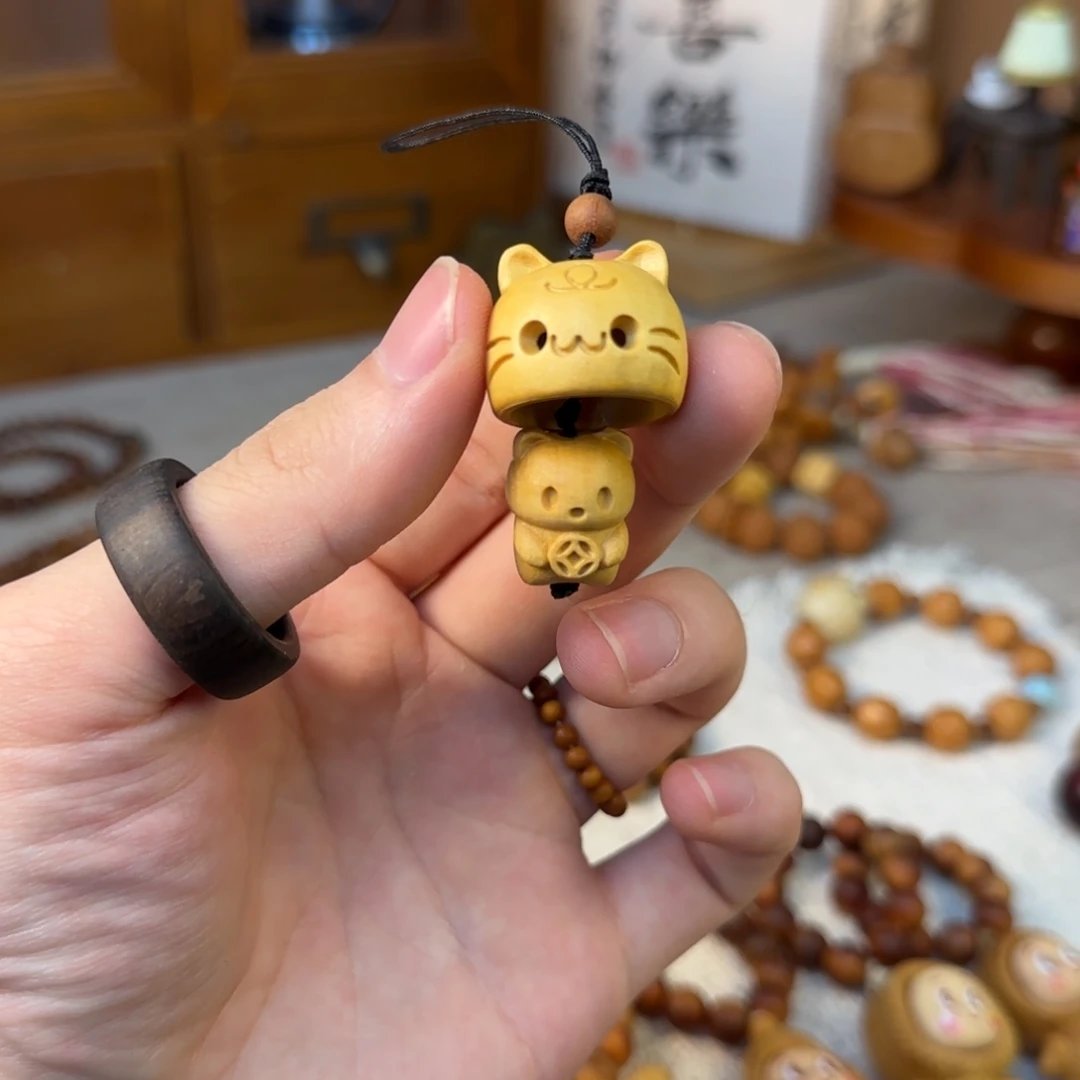 无事牌非洲檀香躲猫猫手机链