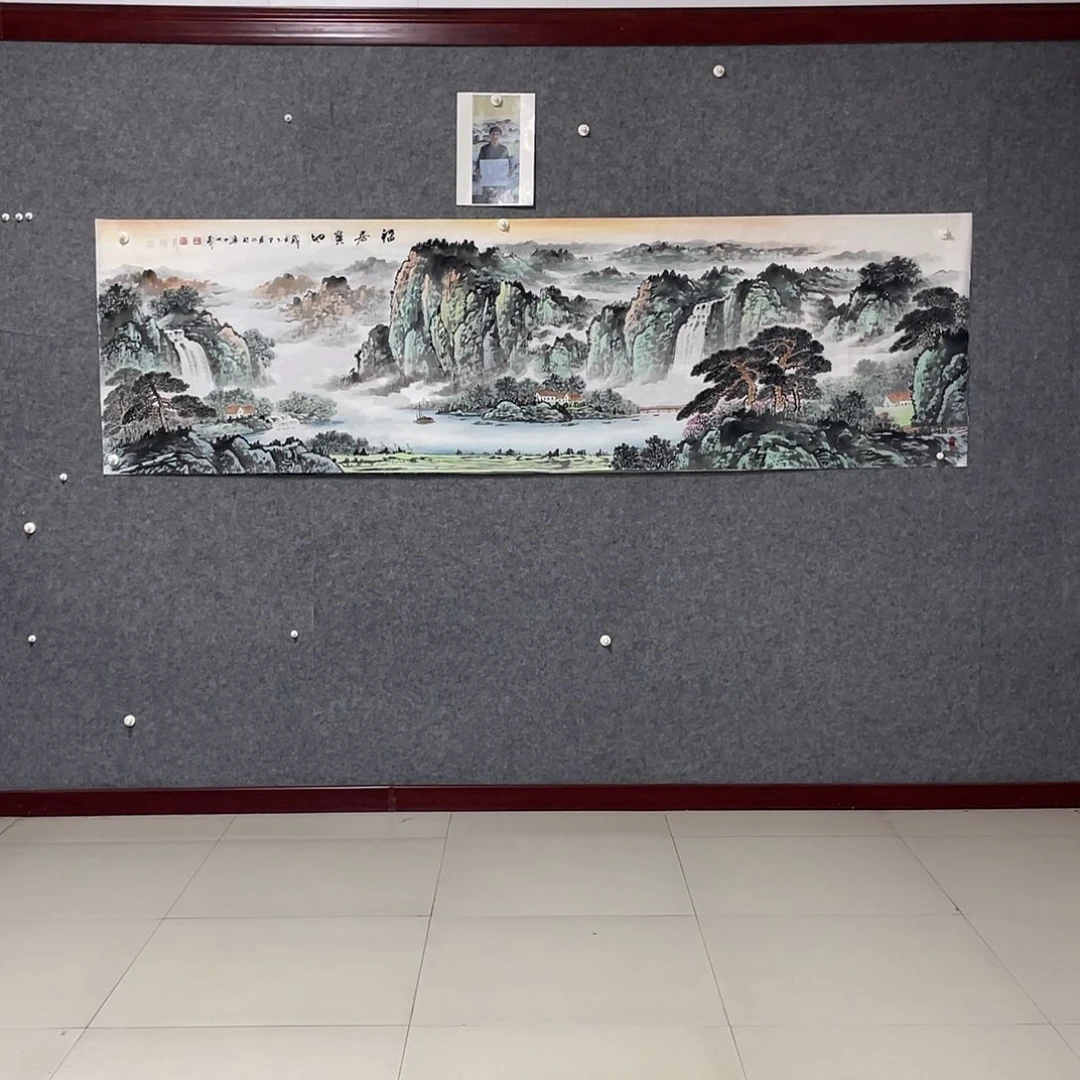 国画八尺对开238.69画芯 捡漏