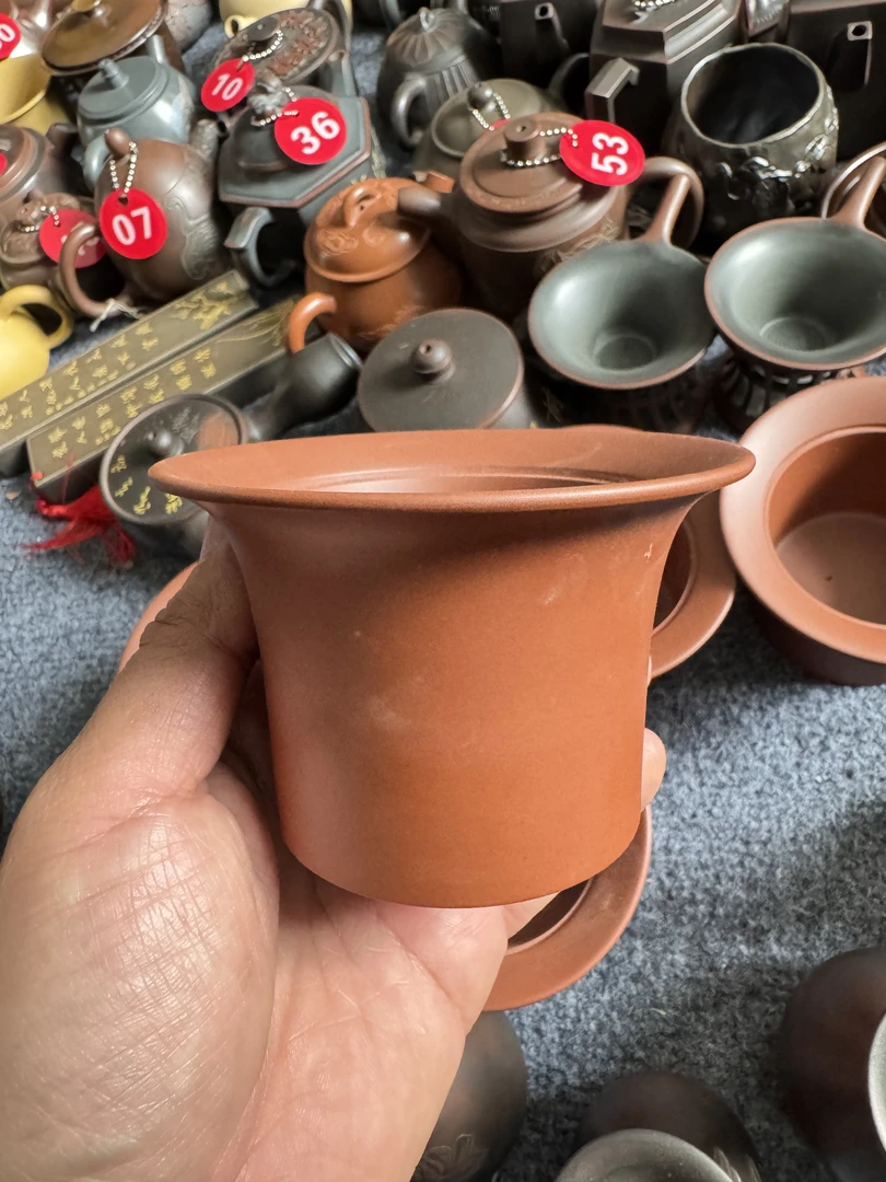 钦州坭兴陶小花盆五个6高10宽