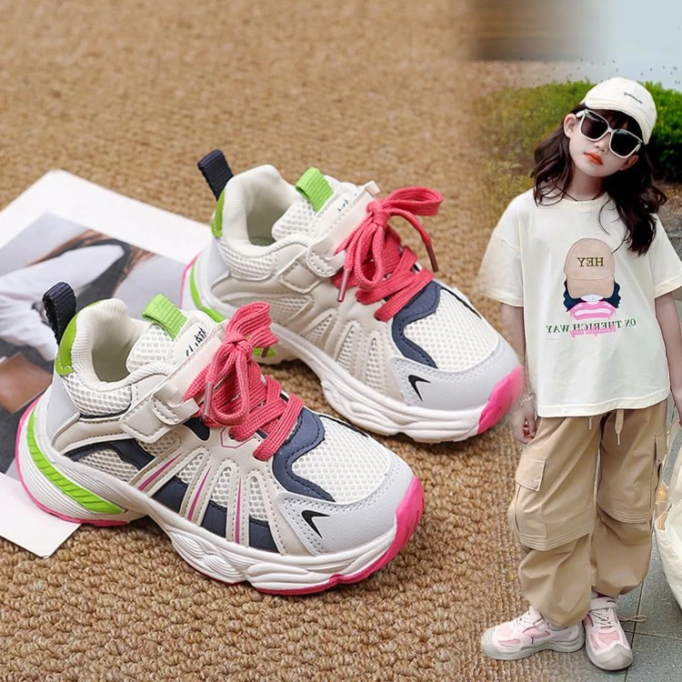 品牌童鞋网面新款复古透气春夏运动鞋防滑儿童舒适2025男秋季女童