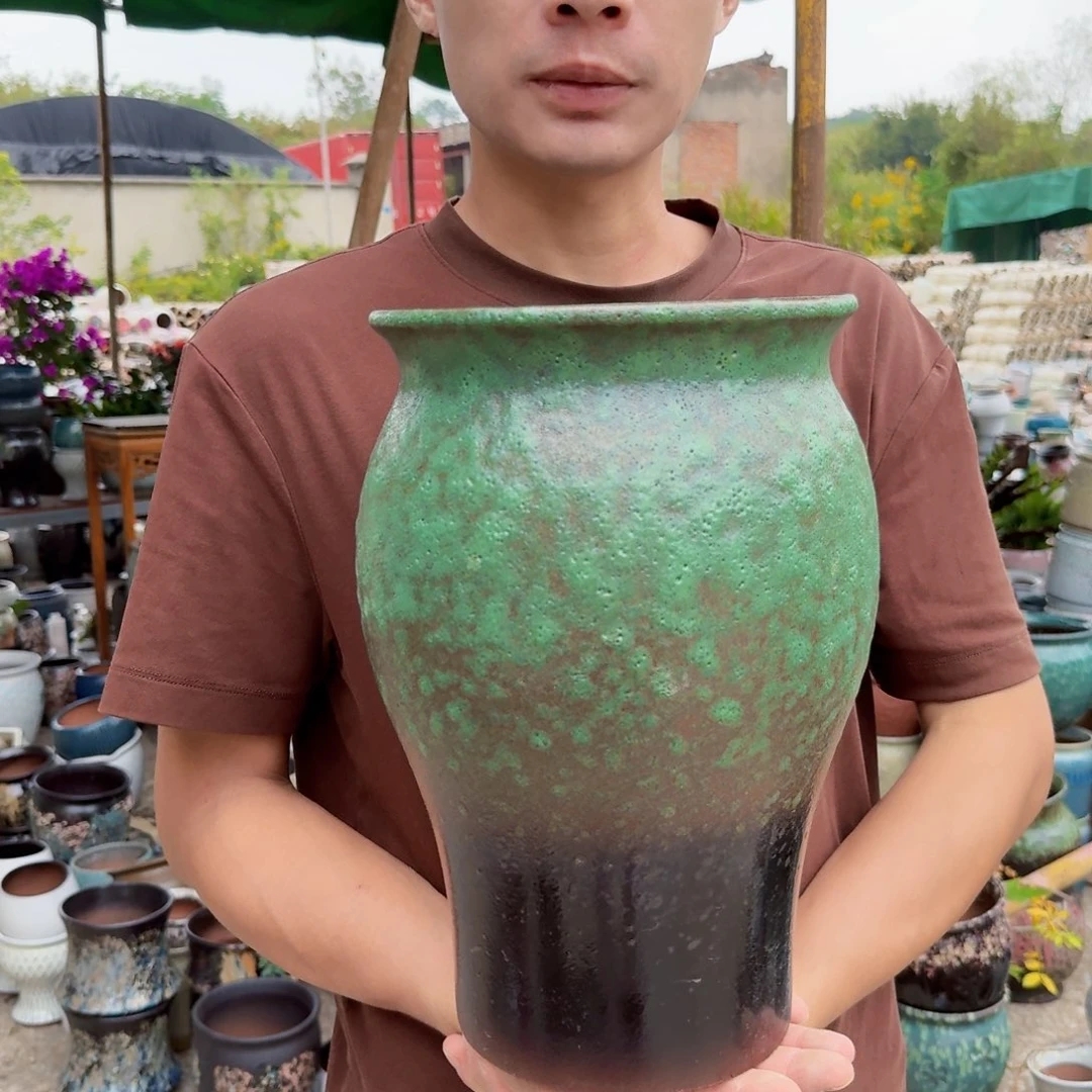 紫砂花盆口20高31.5（一个牛油果老庄美人鱼大号