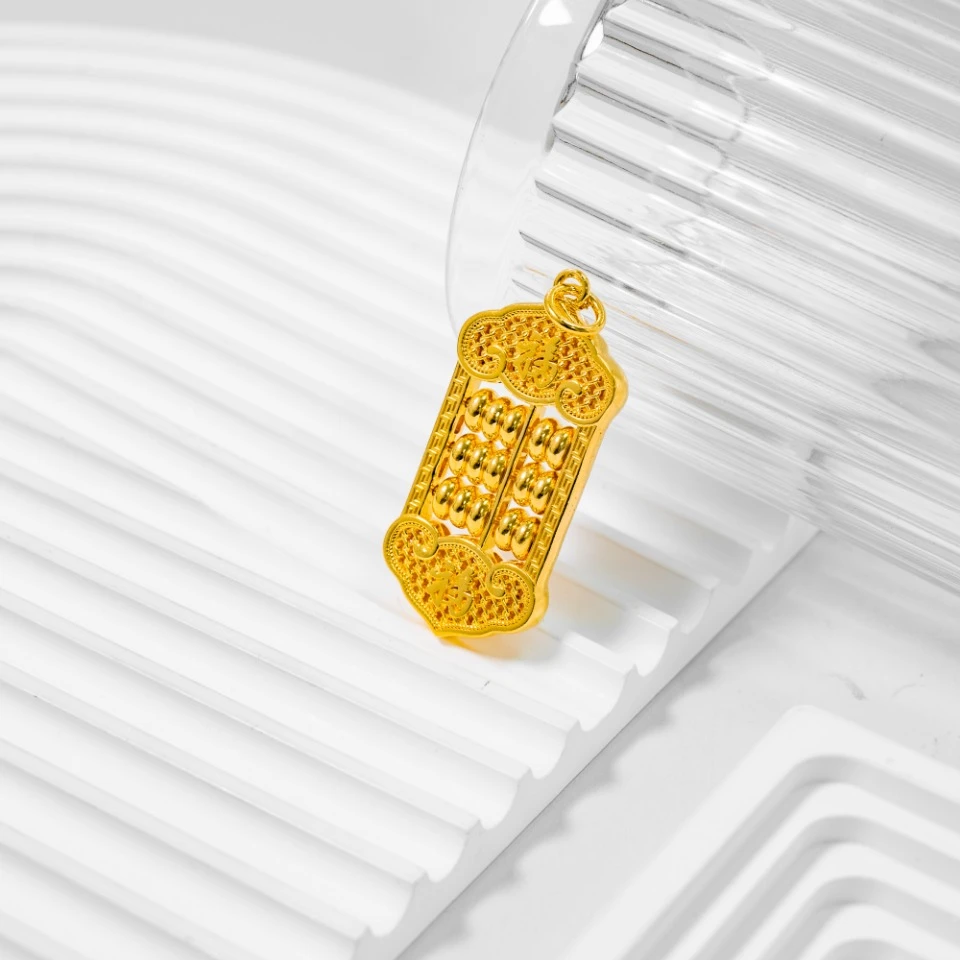 吊坠足银 时尚百搭经典 如意算盘吊坠   精致灵动