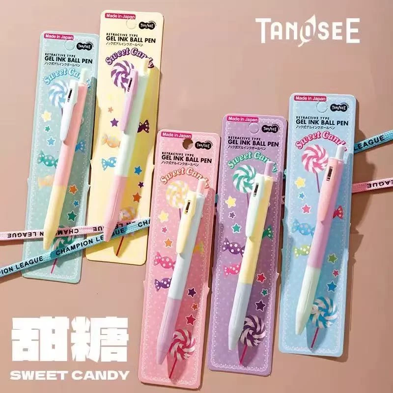 【塔诺塞】甜糖TS-JJ15中性笔多巴胺撞色按动水笔黑色0.5可换替芯