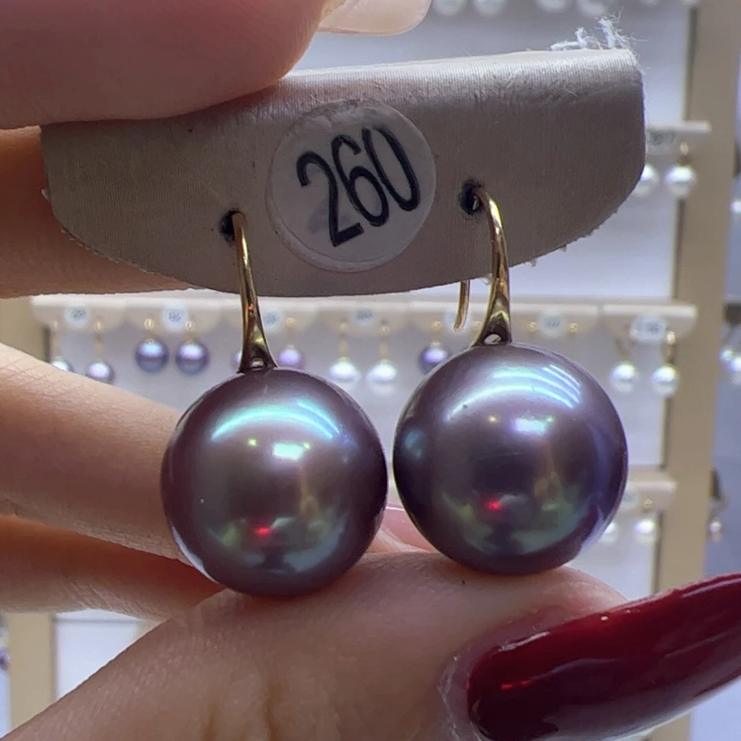 淡水珍珠耳饰18K金镶嵌