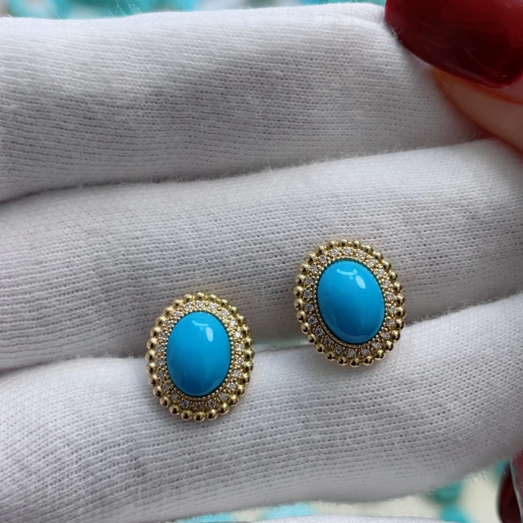 绿松石珠宝奇石18K金镶嵌