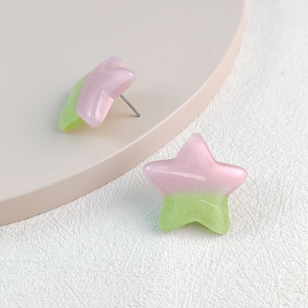 XUPING/旭平首饰 不锈钢亚克力耳饰 春日焕新星星GDJ T001069283