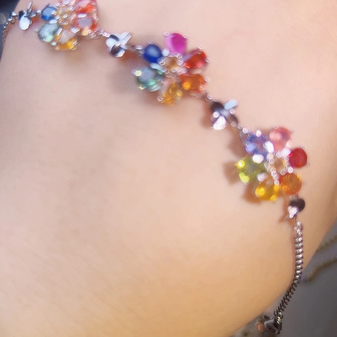 蓝宝石手链银S925镶嵌