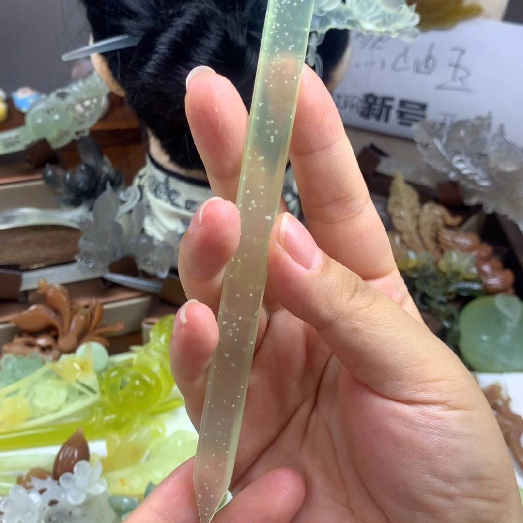 蛇纹石玉未镶嵌发簪