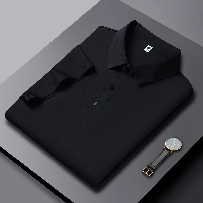 夏季新款t恤男polo衫纯色时尚气质显瘦有领半袖上衣 12358