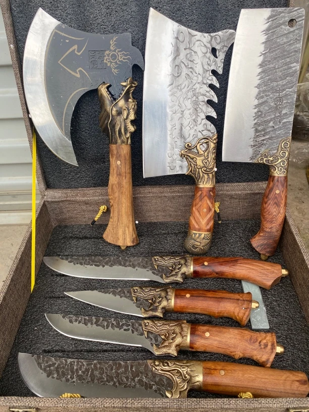 锻打砍骨斩骨斩切剔骨多功能菜刀户外厨房用铁匠剔骨切肉刀