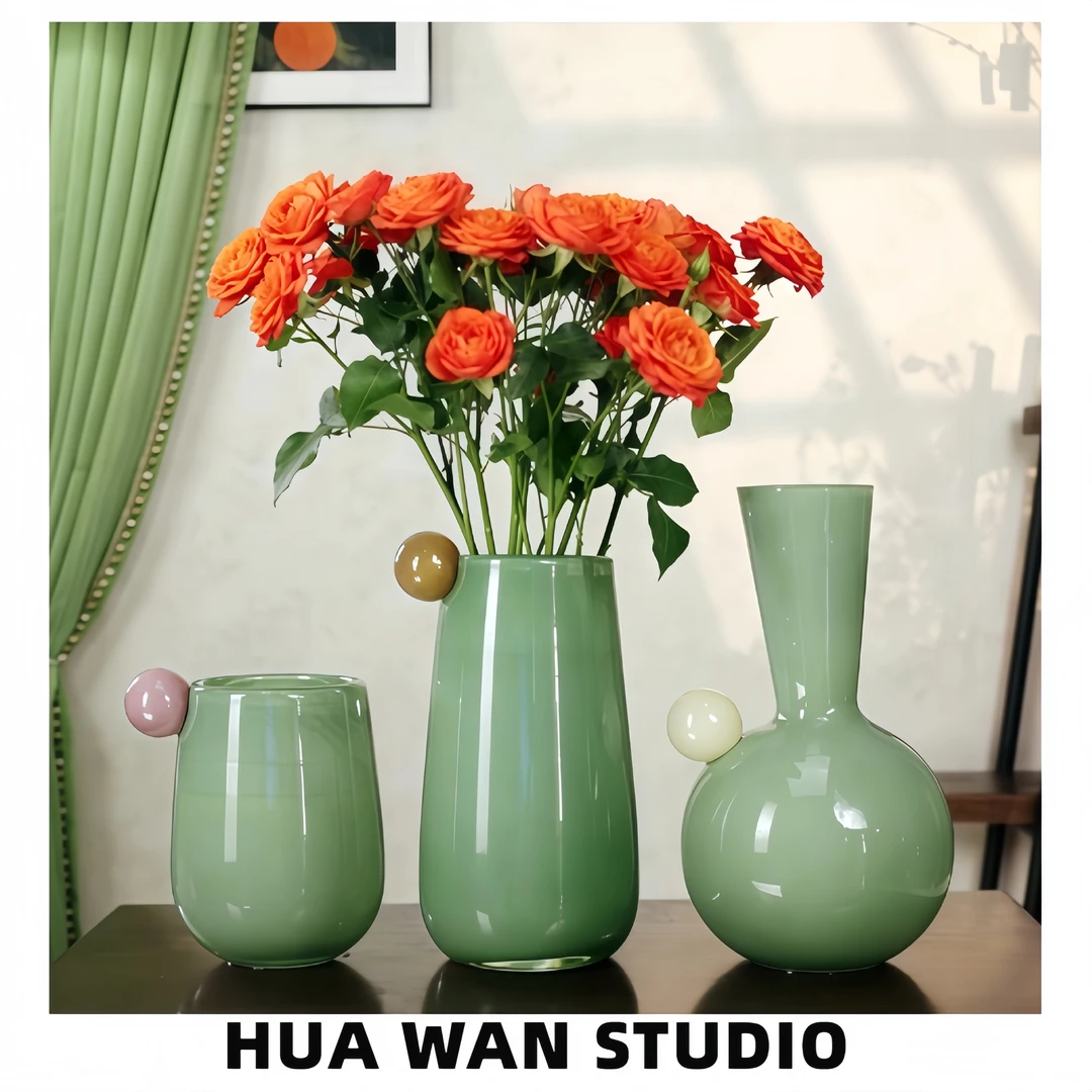 糖果花瓶|绿色错色可爱多功能客厅桌面鲜花摆件玻璃软装高级感