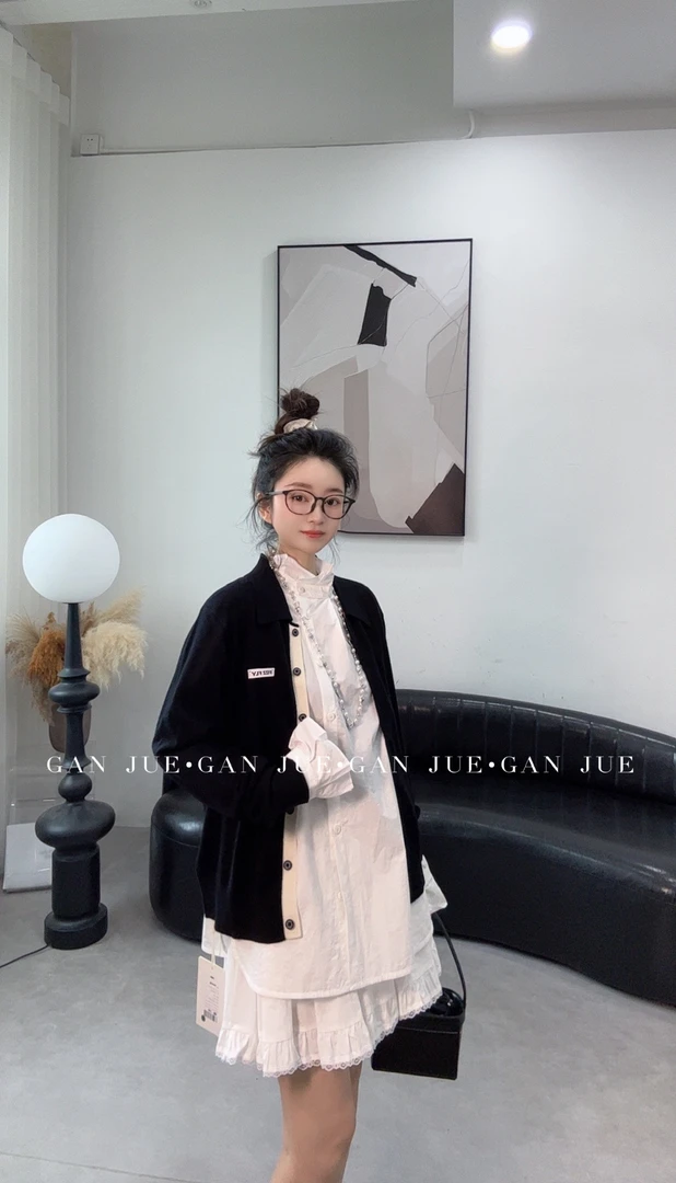 fizzfly 设计师品牌25春 黑色 羊毛 针织衫开衫 ganjue买手店