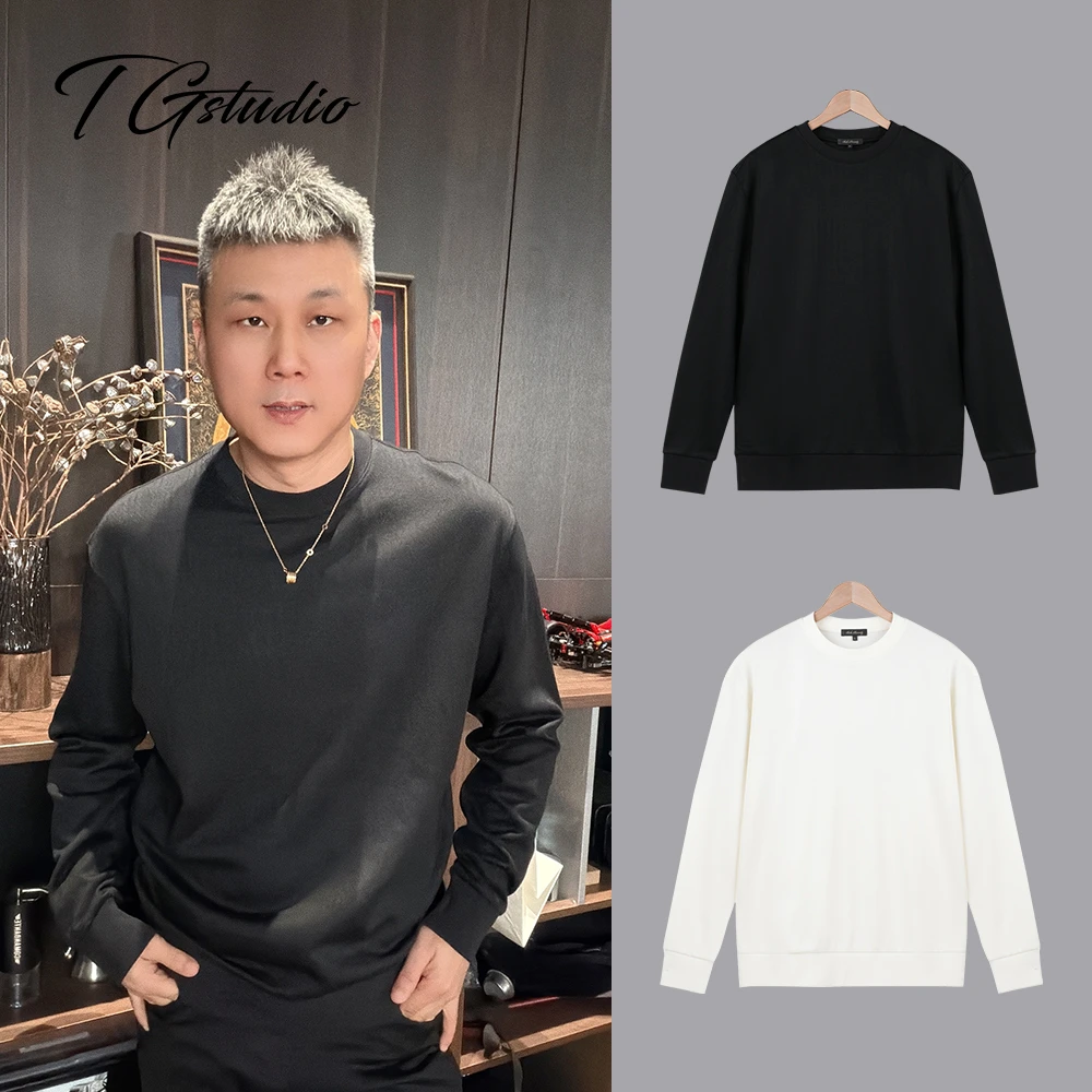 【全幅提花BBR】 纯棉秋冬男士长袖打底黑白两色T恤527