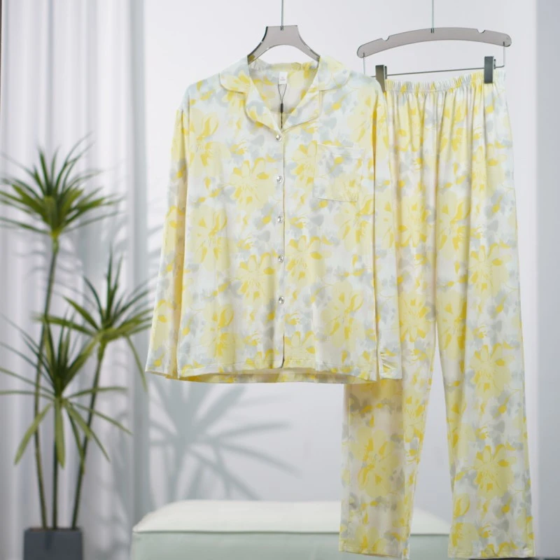 Z1171  女装时尚撤柜居家家居服睡衣套装黄色