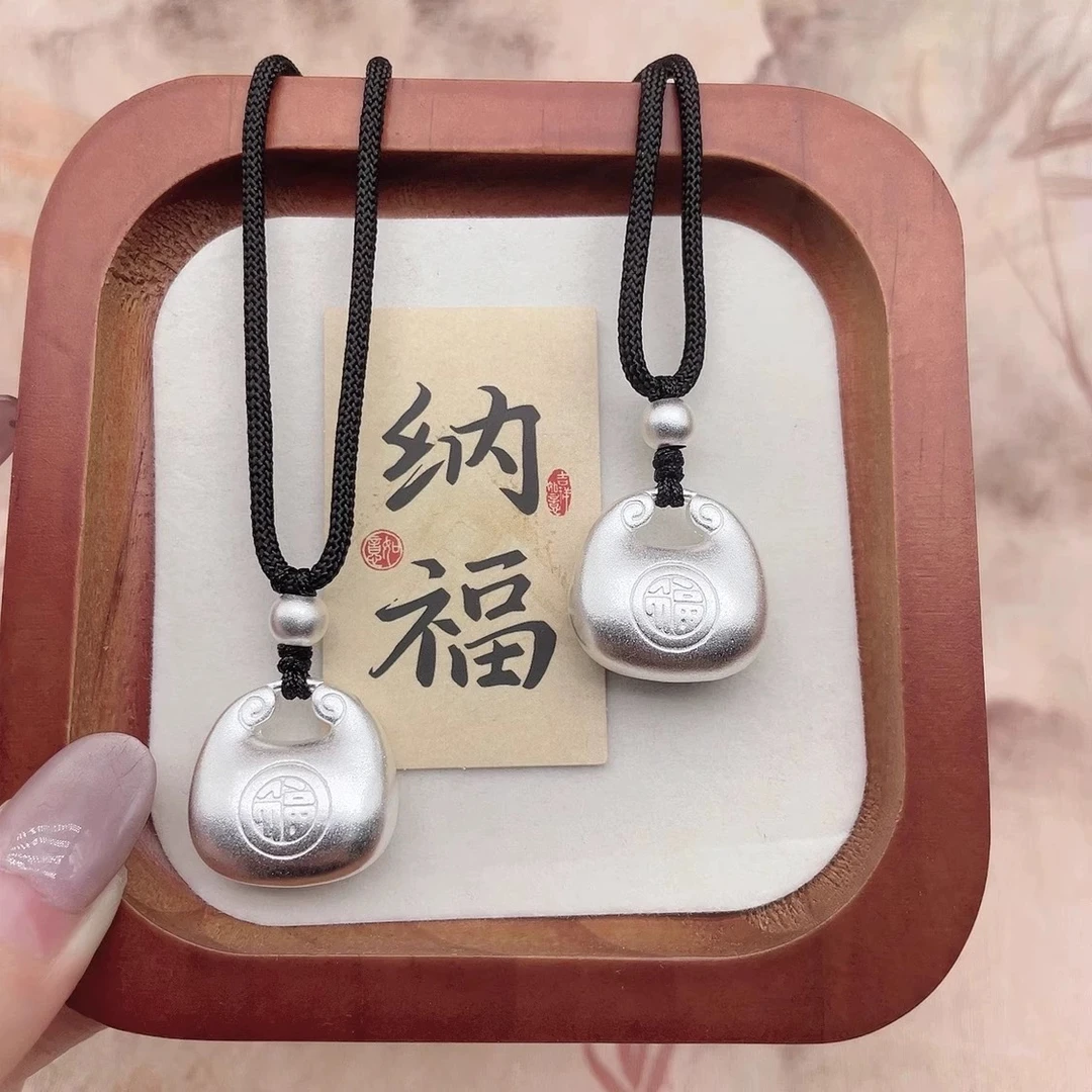吊坠足银锆石 小胖福手串链时尚百搭克调节镶嵌坠链轻奢旋转