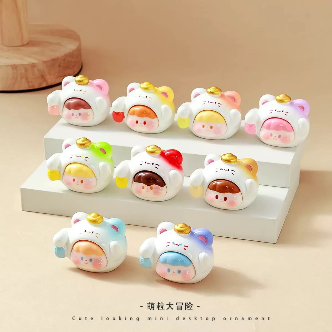 【直播拆】招财猫阿卓可爱创意手工DIY萌粒潮玩摆件