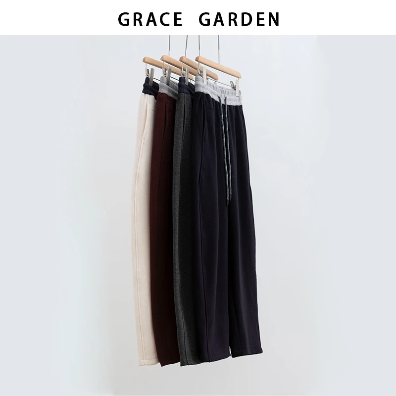 GRACE GARDEN【大魔王！过冬裤！730g+】撞色垂感显瘦休闲裤XXK5I2701