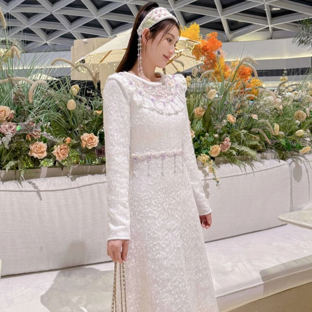 Marie Elie【紫漫星空】新款毛呢连衣裙EAE33M31120