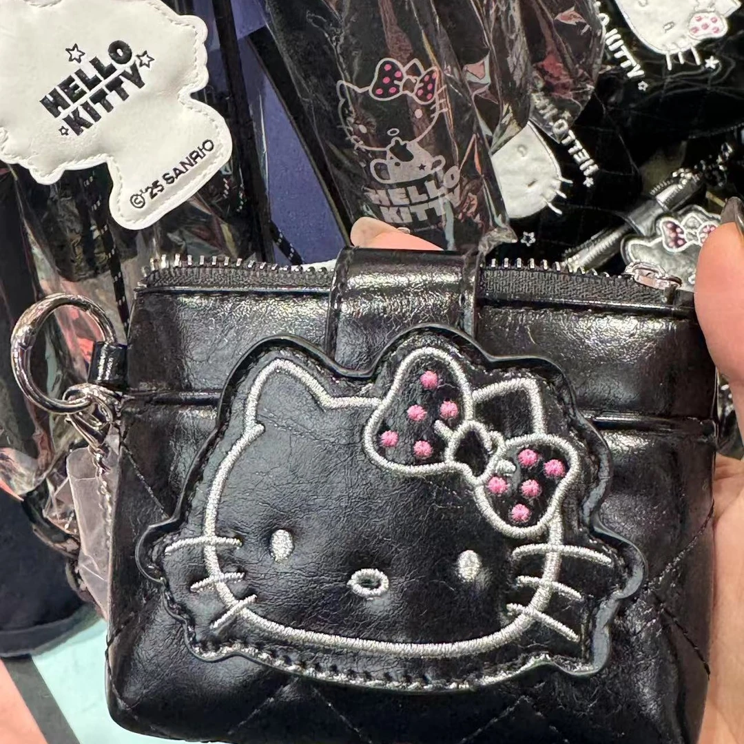 名创miniso可爱凯蒂猫Hello Kitty黑白简约系列随身包黑白系列