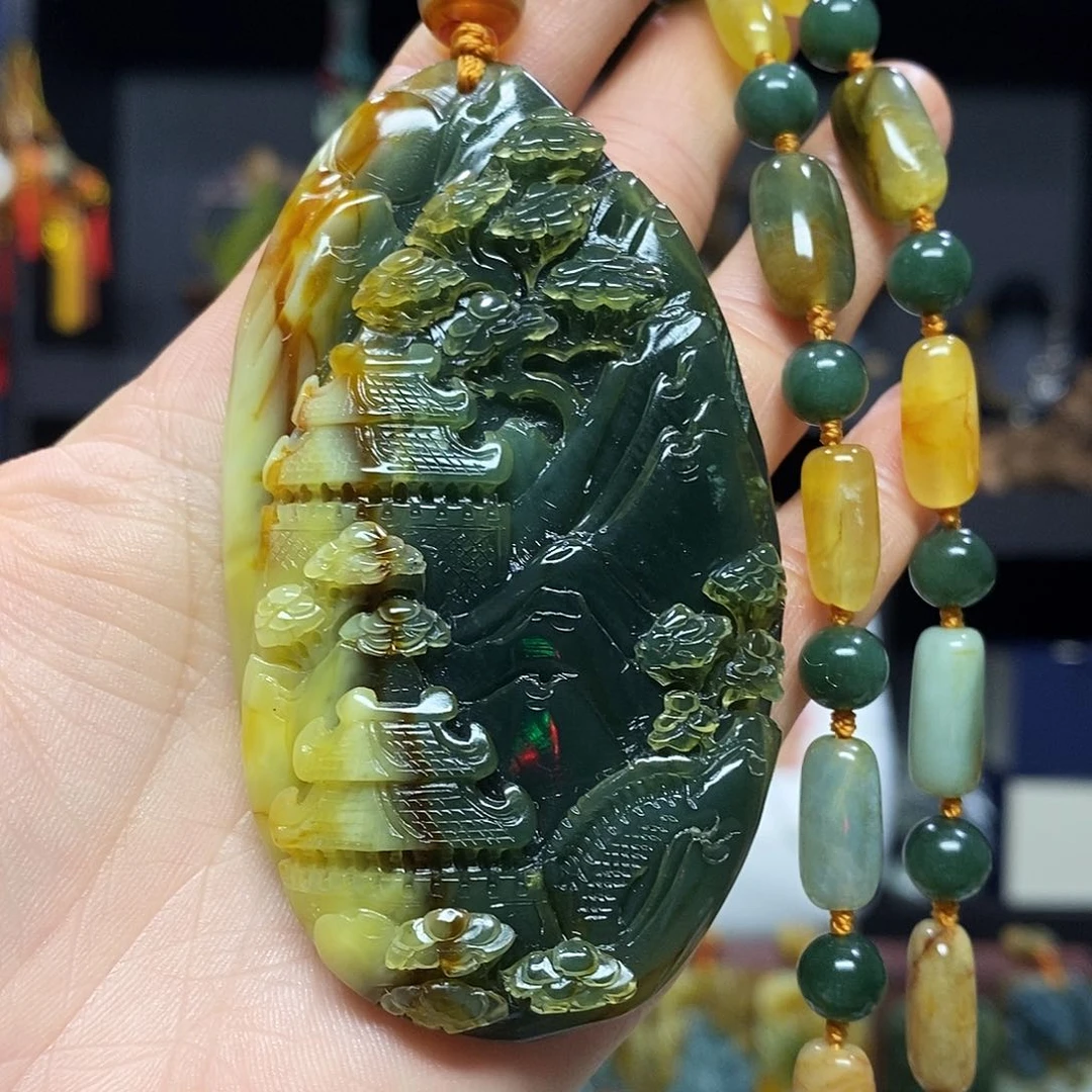 未镶嵌岫玉挂件吊坠