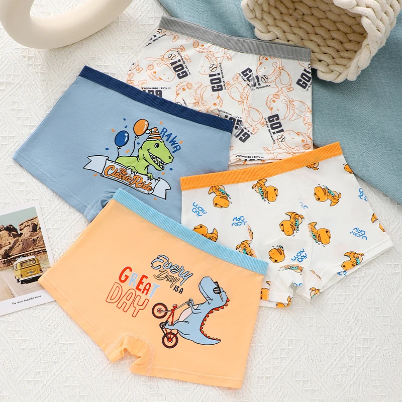 卡通清新吸汗男排湿吸汗内裤中大童四角男孩薄款透气
