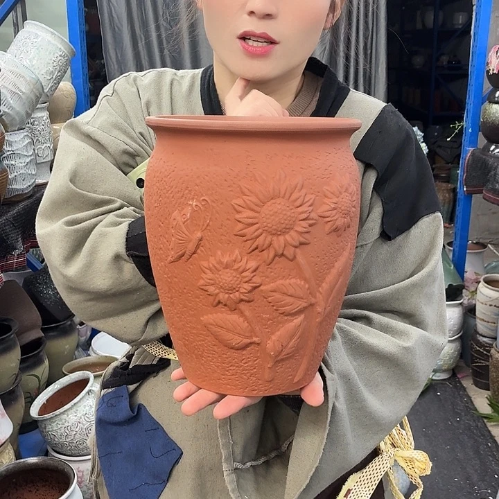 19×24 -粗陶花盆有孔-买买买