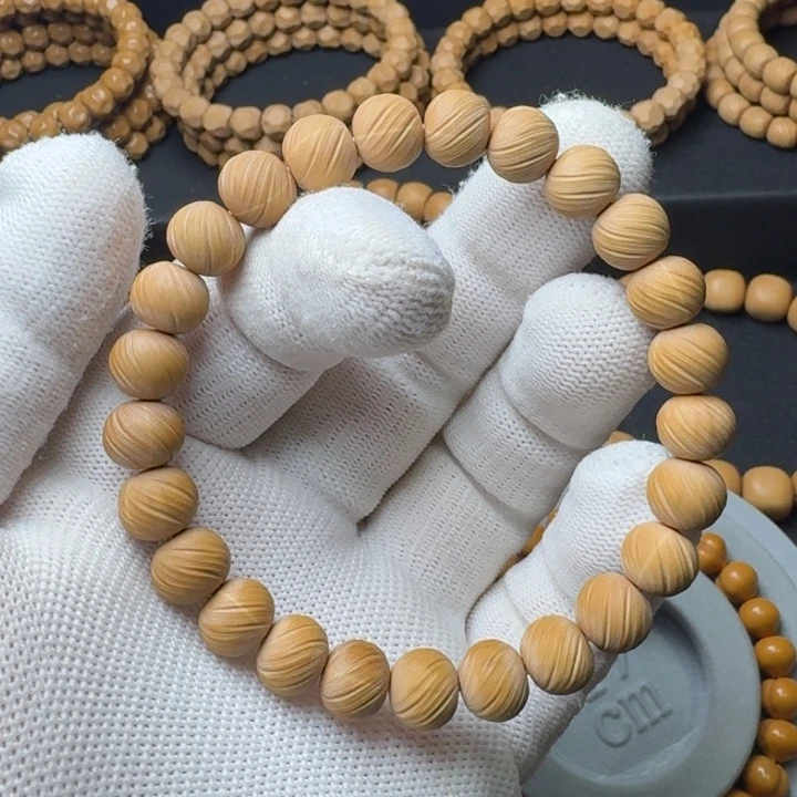 手串猴头核桃龙岩料手工哑光定风珠