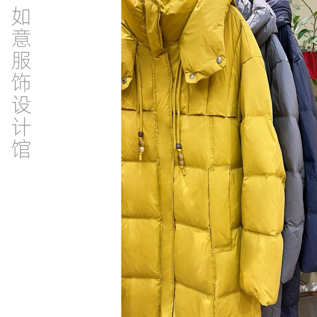 如意馆【长款羽绒服】冬季新款时尚保暖百搭长款带帽羽绒服