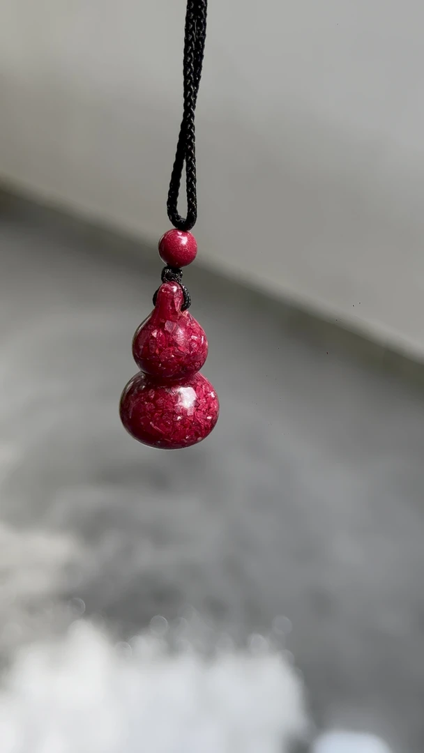 含辰砂工艺品含辰砂颗粒工艺品葫芦吊坠晶体砂透光挂件男女款