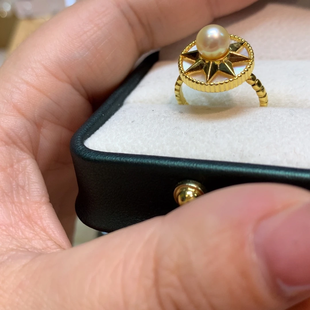 海水珍珠戒指银S925镶嵌