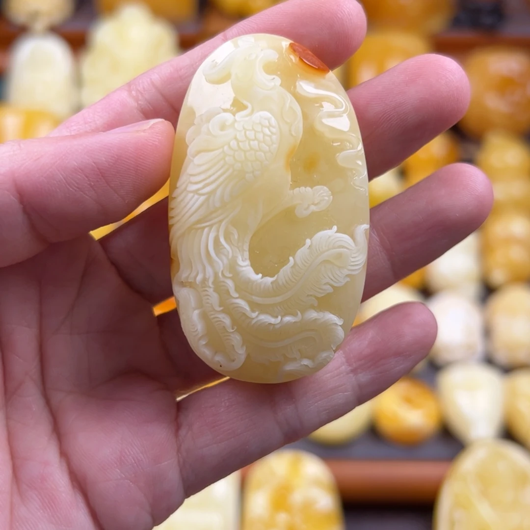 琥珀颈饰未镶嵌纯天然琥珀蜜蜡无优化