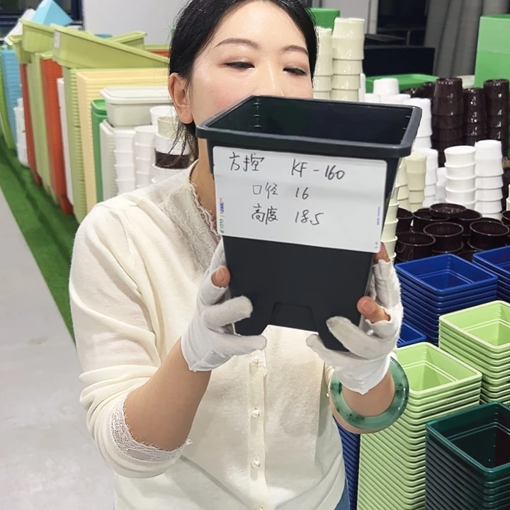清仓方盆口16高18黑色5只带托